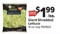 Giant Food Giant Shredded Lettuce offer