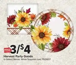 Giant Food Harvest Party Goods offer