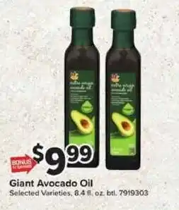 Giant Food Giant Avocado Oil offer