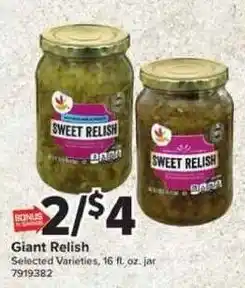 Giant Food Sweet Relish offer