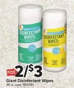 Giant Food Giant Disinfectant Wipes offer
