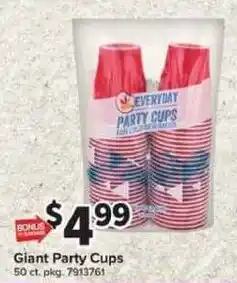 Giant Food Everyday Party Cups offer