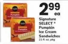 Safeway Signature Select Pumpkin Ice Cream Sandwiches offer