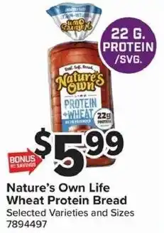 Giant Food Nature's Own Life Wheat Protein Bread offer