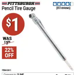 Harbor Freight Tools Pittsburgh pencil tire gauge offer