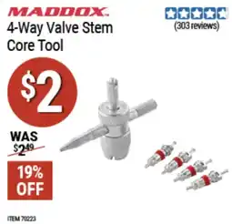 Harbor Freight Tools Maddox 4-way valve stem core tool offer