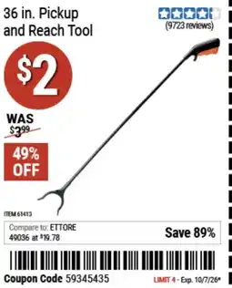 Harbor Freight Tools 36 in. Pickup and Reach Tool offer
