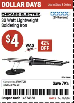Harbor Freight Tools 30 Watt Lightweight Soldering Iron offer