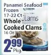 Key Food Panamei Seafood whole cooked clams offer