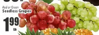 Key Food Red or Green Seedless Grapes offer