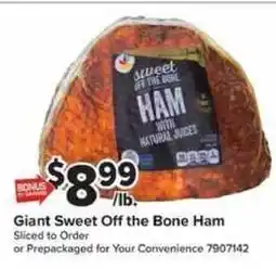 Giant Food Giant Sweet Off The Bone Ham offer