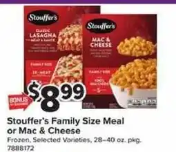 Giant Food Stouffer's Family Size Meal or Mac & Cheese offer