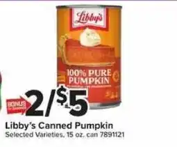 Giant Food Libby's canned pumpkin offer