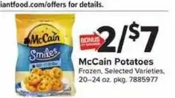 Giant Food McCain Potatoes offer