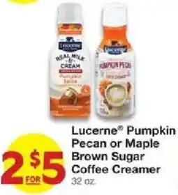 United Supermarkets Lucerne pumpkin pecan or maple brown sugar coffee creamer offer