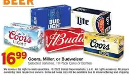 United Supermarkets Coors, Miller, or Budweiser offer