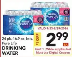 Pete's Fresh Market Nestle pure life drinking water offer