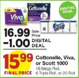 United Supermarkets Cottonelle, Viva, or Scott 1000 offer