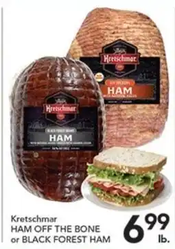 Pete's Fresh Market Kretschmar ham off the bone or black forest ham offer
