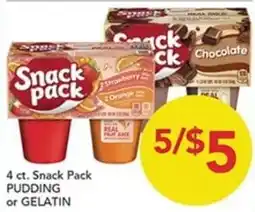 Pete's Fresh Market Snack Pack Pudding or Gelatin offer