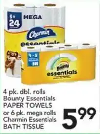 Pete's Fresh Market Bounty Essentials paper towels or Charmin Essentials bath tissue offer