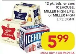 Pete's Fresh Market Miller High Life, Miller High Life Light or Icehouse offer