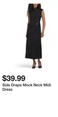 TJ Maxx Side Drape Mock Neck Midi Dress offer