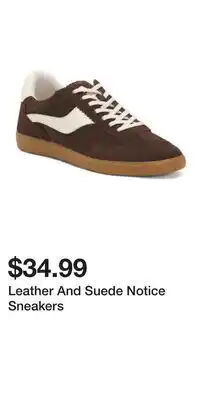 TJ Maxx Leather And Suede Notice Sneakers offer