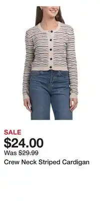 TJ Maxx Crew Neck Striped Cardigan offer