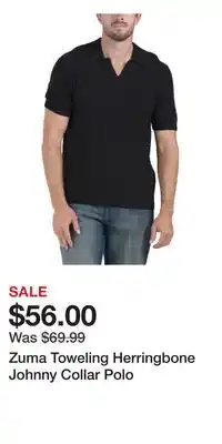 TJ Maxx Zuma Toweling Herringbone Johnny Collar Polo offer