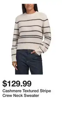 TJ Maxx Cashmere Textured Stripe Crew Neck Sweater offer