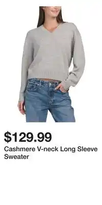 TJ Maxx Cashmere V-neck Long Sleeve Sweater offer