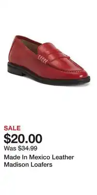 TJ Maxx Made In Mexico Leather Madison Loafers offer