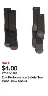TJ Maxx 2pk Performance Safety Toe Boot Crew Socks offer