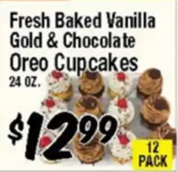 Western Beef Fresh Baked Vanilla Gold & Chocolate Oreo Cupcakes offer