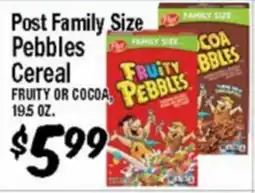 Western Beef Post Family Size Pebbles Cereal offer