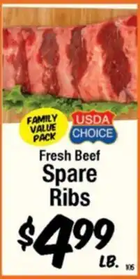 Western Beef USDA Choice Fresh Beef Spare Ribs offer
