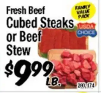 Western Beef Fresh Beef Cubed Steaks or Beef Stew offer