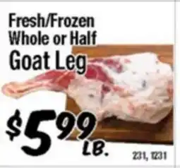 Western Beef Fresh/Frozen Whole or Half Goat Leg offer