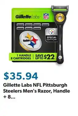 Sam's Club Gillette Labs NFL Pittsburgh Steelers Men's Razor, Handle + 8 Cartridges offer
