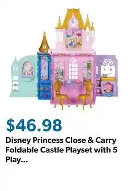 Sam's Club Disney Princess Close & Carry Foldable Castle Playset with 5 Play Areas & 20 Accessories offer