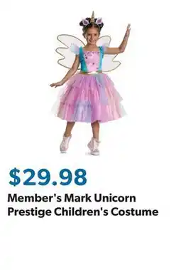 Sam's Club Member's Mark Unicorn Prestige Children's Costume offer
