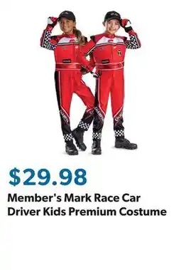 Sam's Club Member's Mark Race Car Driver Kids Premium Costume offer