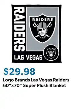 Sam's Club Logo Brands Las Vegas Raiders 60x70 Super Plush Blanket offer