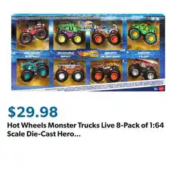 Sam's Club Hot Wheels Monster Trucks Live 8-Pack of 1:64 Scale Die-Cast Hero Toy Trucks offer