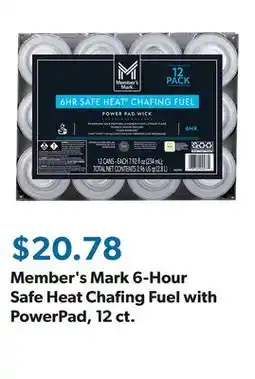 Sam's Club Member's Mark 6-Hour Safe Heat Chafing Fuel with PowerPad, 12 ct offer