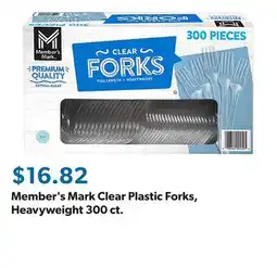 Sam's Club Member's Mark Clear Plastic Forks, Heavyweight 300 ct offer