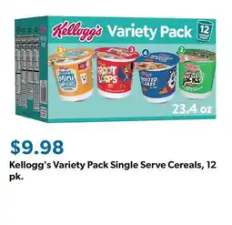 Sam's Club Kellogg's Variety Pack Single Serve Cereals, 12 pk offer