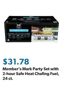 Sam's Club Member's Mark Party Set with 2-hour Safe Heat Chafing Fuel, 24 ct offer