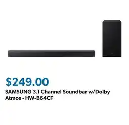 Sam's Club SAMSUNG 3.1 Channel Soundbar w/Dolby Atmos - HW-B64CF offer